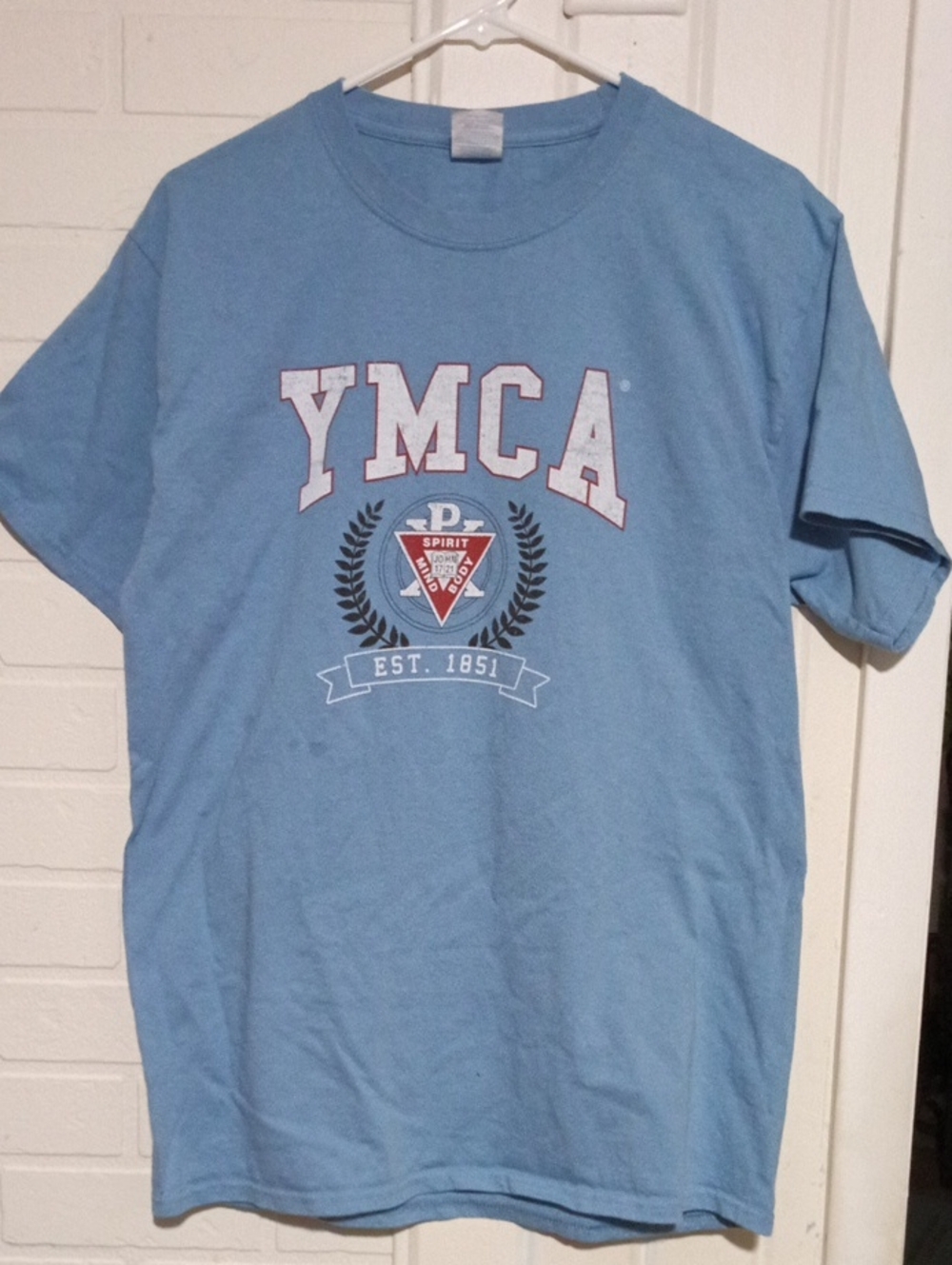 Port and Company Light Blue YMCA Crest Short Sleeve Tee